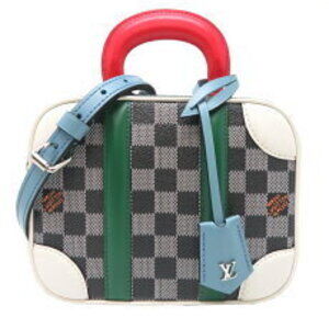 Louis Vuitton Valisette Handbag Canvas Noir Black Blanc White